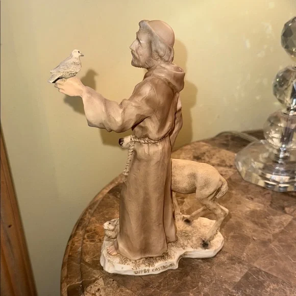 Italian Vintage Saint Francis of Assisi Castagna   Sculpture 1989 - Picture 3 of 13